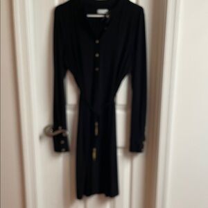 Elegant Black Button-Up Dress